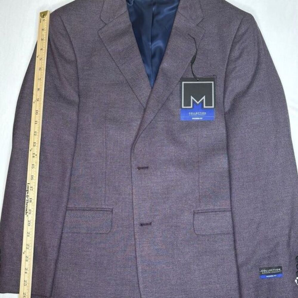 Men's Collection By Michael Strahan Stretch‎ Sport Coat Modern Fit Size 44 Long